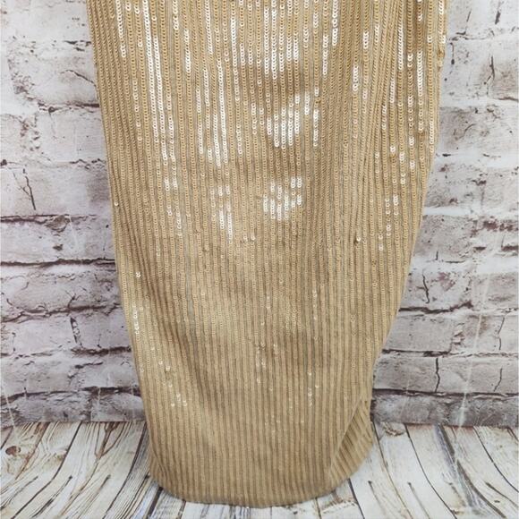 Retrofete Sariah Sequin Dress in Nude Size XL NWT Sleeveless Cutout Midi - Picture 6 of 14